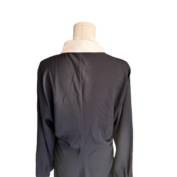 ZARA - Black & White Contrast Long Sleeve Button Preppy Shirt Dress XL - Picture 6 of 9